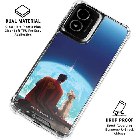 Superman 2025 Superman & Krypto watch the Earth Moto G Power 5G (2024) Clear Case