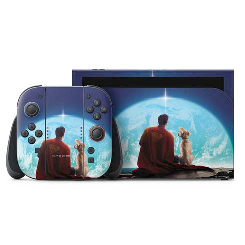 Superman 2025 Superman & Krypto watch the Earth Nintendo Switch 2 (2025) with Joy-Con Skin