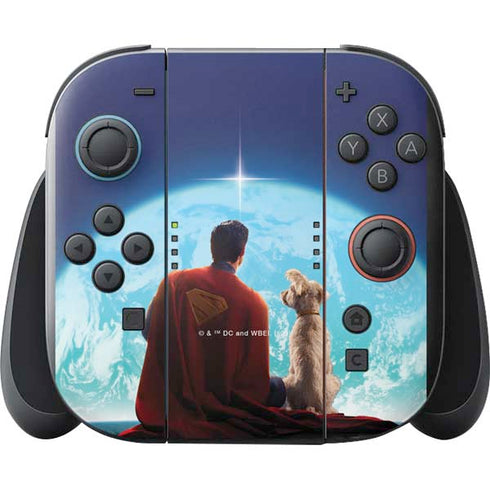 Superman 2025 Superman & Krypto watch the Earth Nintendo Switch 2 (2025) with Joy-Con Skin