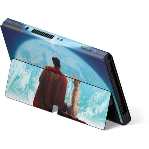 Superman 2025 Superman & Krypto watch the Earth Nintendo Switch OLED (2021) Skin