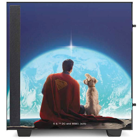 Superman 2025 Superman & Krypto watch the Earth NZXT H510 Compact ATX Mid-Tower Case Skin