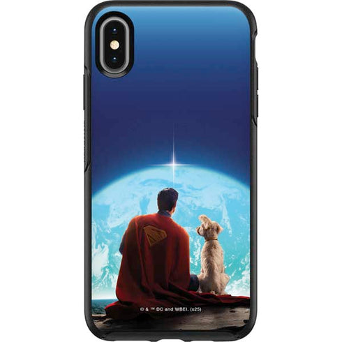 Superman 2025 Superman & Krypto watch the Earth Otterbox Symmetry iPhone Skin