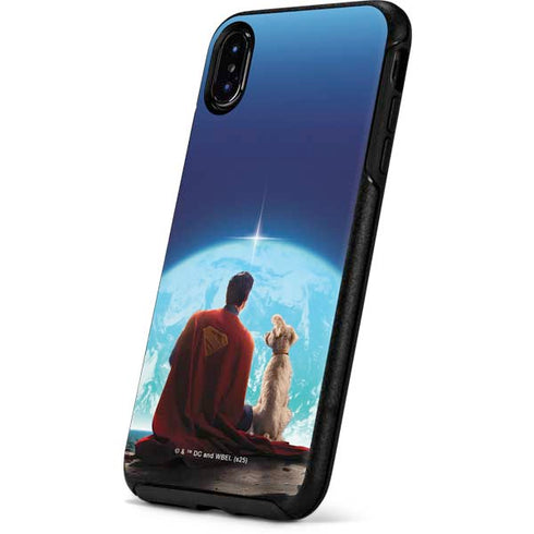 Superman 2025 Superman & Krypto watch the Earth Otterbox Symmetry iPhone Skin
