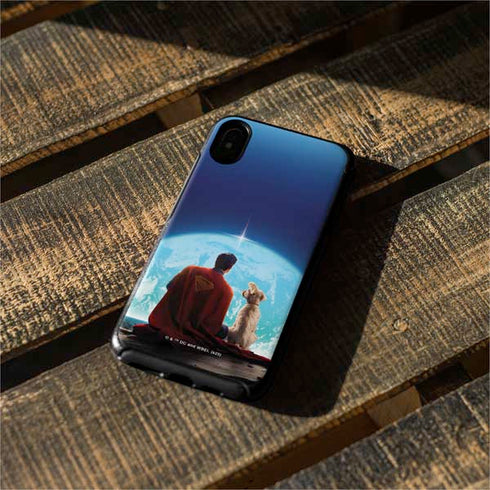 Superman 2025 Superman & Krypto watch the Earth Otterbox Symmetry iPhone Skin