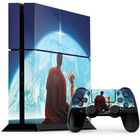 Superman 2025 Superman & Krypto watch the Earth PS4 Console and Controller Bundle Skin
