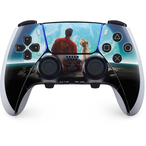 Superman 2025 Superman & Krypto watch the Earth PS5 DualSense Edge Pro Controller Skin