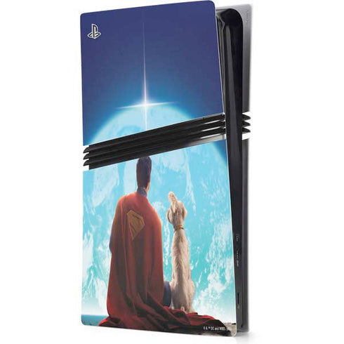 Superman 2025 Superman & Krypto watch the Earth PS5 Pro Console Skin