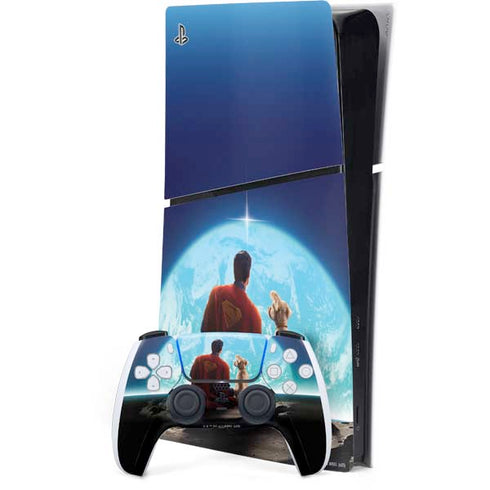 Superman 2025 Superman & Krypto watch the Earth PS5 Slim Digital Edition Bundle Skin
