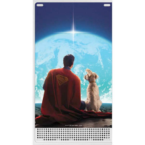 Superman 2025 Superman & Krypto watch the Earth Xbox Series S Console Skin