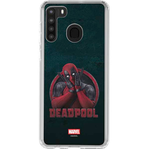Marvel Deadpool Legacy Surprised Deadpool Galaxy A21 Clear Case