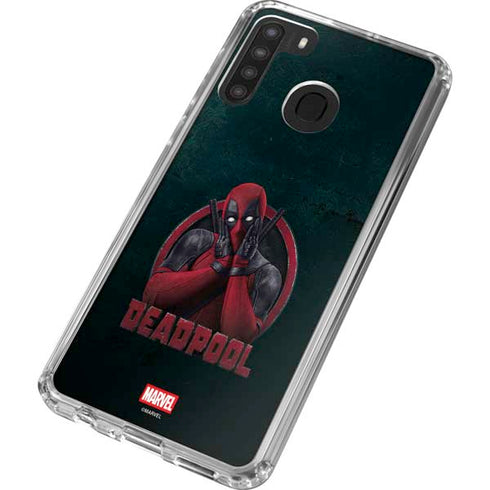 Marvel Deadpool Legacy Surprised Deadpool Galaxy A21 Clear Case