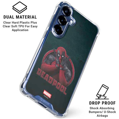 Marvel Deadpool Legacy Surprised Deadpool Galaxy S25 Clear Case