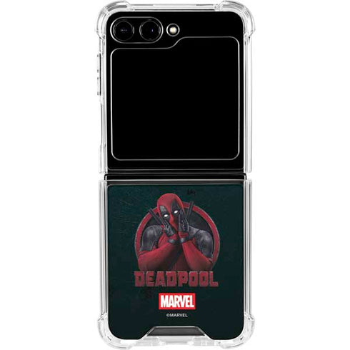 Marvel Deadpool Legacy Surprised Deadpool Galaxy Z Flip6 Clear Case