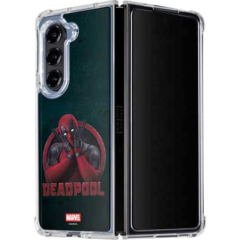Marvel Deadpool Legacy Surprised Deadpool Galaxy Z Fold5 5G Clear Case