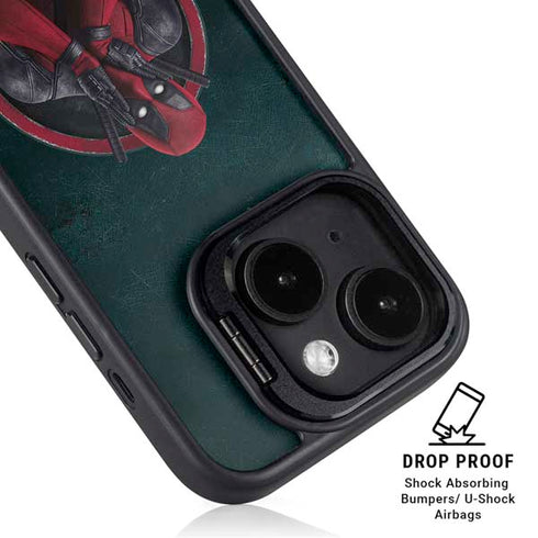 Marvel Deadpool Legacy Surprised Deadpool iPhone 14 Plus Kickstand Case