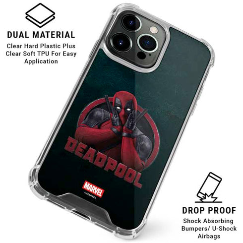 Marvel Deadpool Legacy Surprised Deadpool iPhone 15 Pro Max Clear Case