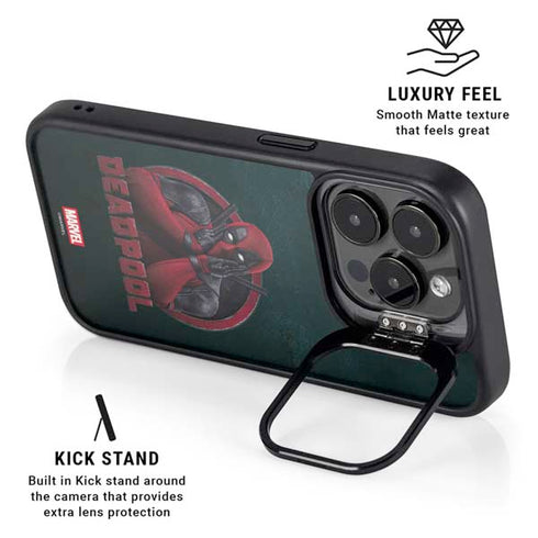 Marvel Deadpool Legacy Surprised Deadpool iPhone 15 Pro Max Kickstand Case