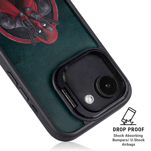 Marvel Deadpool Legacy Surprised Deadpool iPhone 16e Kickstand Case