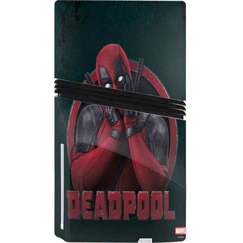 Marvel Deadpool Legacy Surprised Deadpool PS5 Pro Disk Console Skin