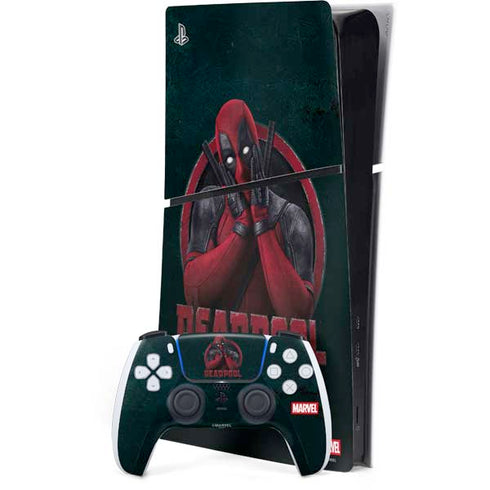 Marvel Deadpool Legacy Surprised Deadpool PS5 Slim Digital Edition Bundle Skin