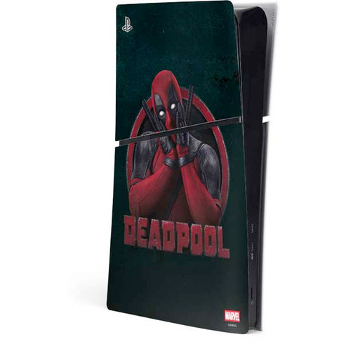 Marvel Deadpool Legacy Surprised Deadpool PS5 Slim Digital Edition Console Skin