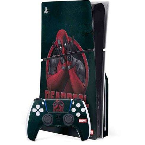 Marvel Deadpool Legacy Surprised Deadpool PS5 Slim Disk Bundle Skin