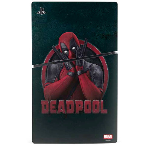 Marvel Deadpool Legacy Surprised Deadpool PS5 Slim Disk Console Skin