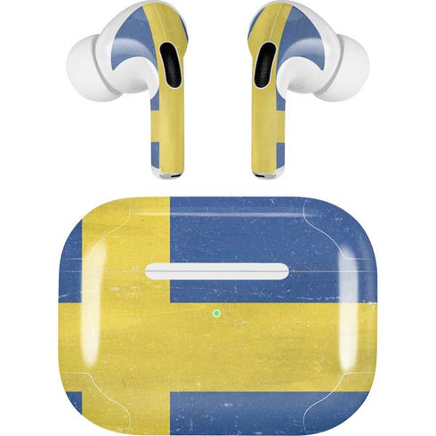 Sweden Flag Distressed AirPods Skins