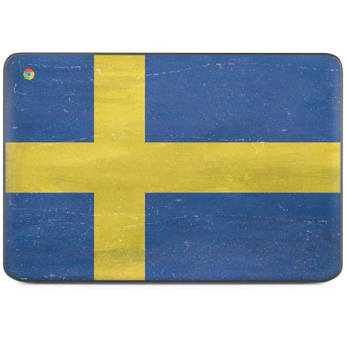 Sweden Flag Distressed HP Chromebook Skin