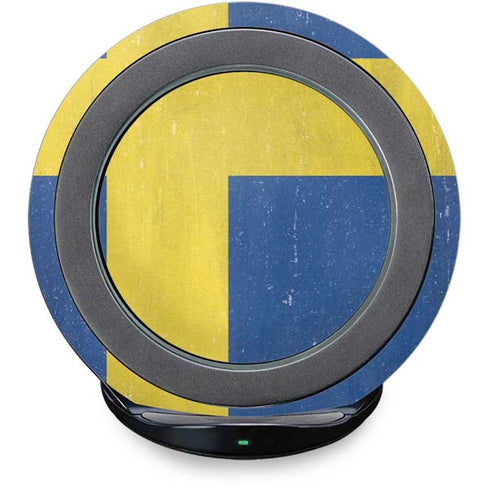 Sweden Flag Distressed Fast Charge Wireless Charging Stand Skin