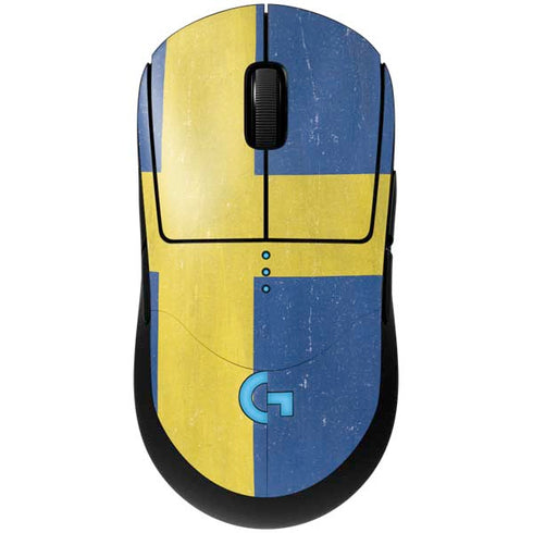 Sweden Flag Distressed G Pro Wireless Gaming Mouse Skin
