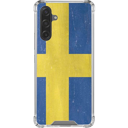 Sweden Flag Distressed Galaxy A17 Clear Case