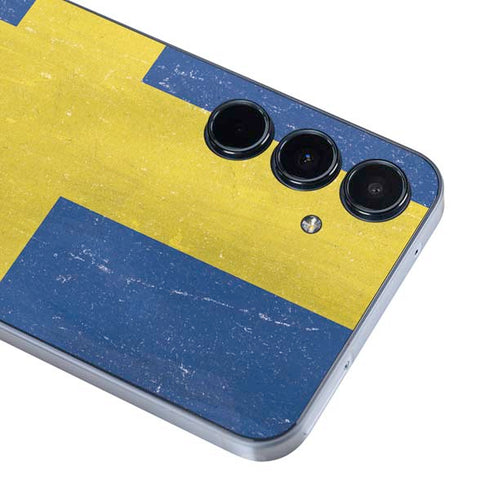 Sweden Flag Distressed Galaxy A35 5G Skin