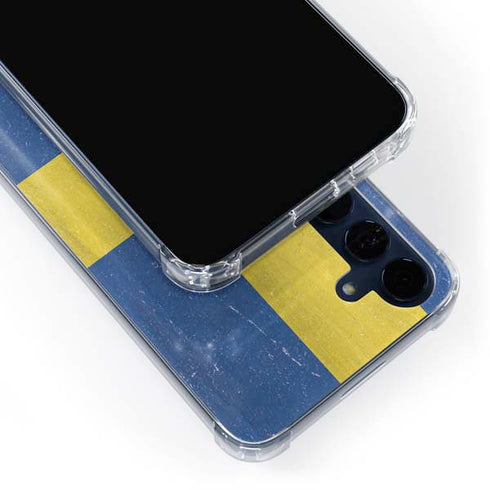 Sweden Flag Distressed Galaxy A55 5G Clear Case