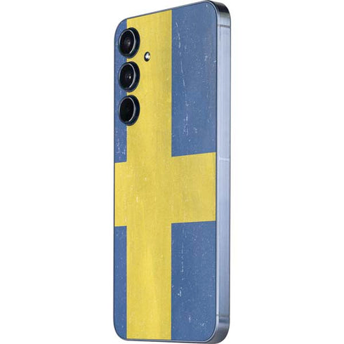 Sweden Flag Distressed Galaxy A55 5G Skin