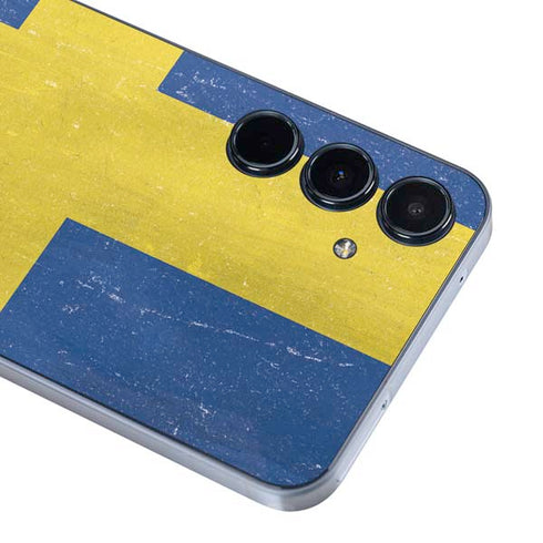 Sweden Flag Distressed Galaxy A55 5G Skin
