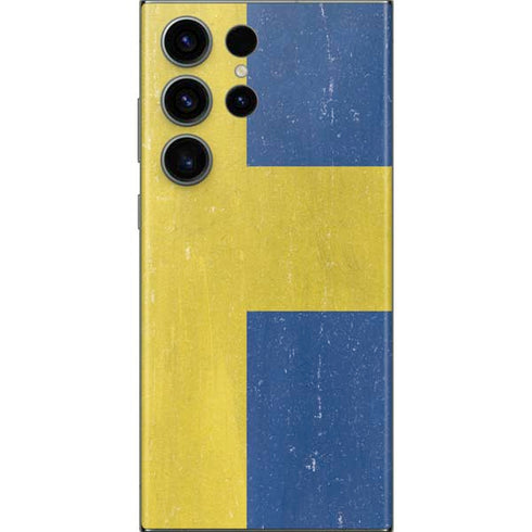 Sweden Flag Distressed Galaxy Skins