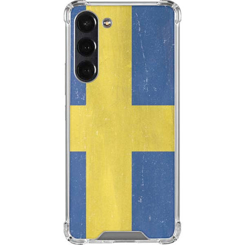 Sweden Flag Distressed Galaxy S24 FE Clear Case