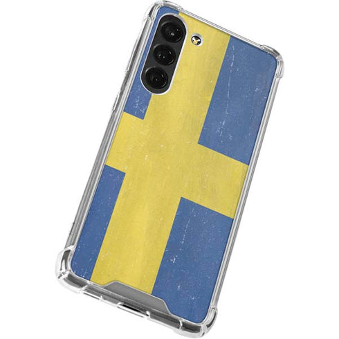 Sweden Flag Distressed Galaxy S24 FE Clear Case