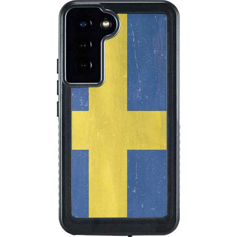 Sweden Flag Distressed Galaxy S24 Plus Waterproof Case