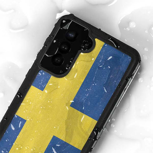 Sweden Flag Distressed Galaxy S24 Plus Waterproof Case