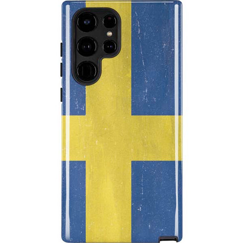 Sweden Flag Distressed Galaxy Cases