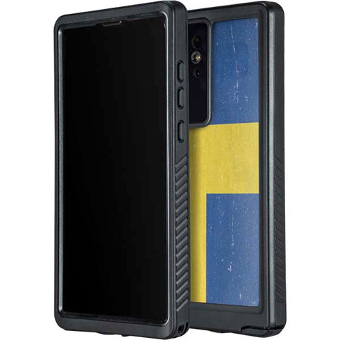 Sweden Flag Distressed Galaxy S24 Ultra Waterproof Case