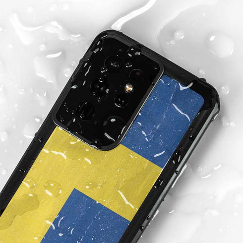 Sweden Flag Distressed Galaxy S24 Ultra Waterproof Case