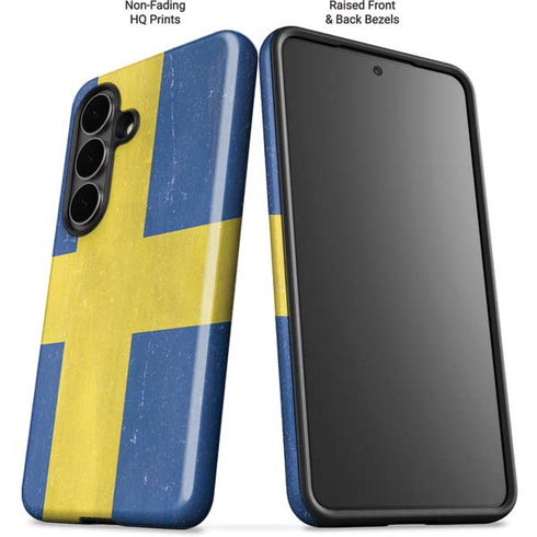 Sweden Flag Distressed Galaxy S26 Impact Case