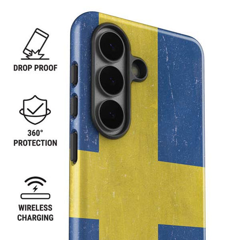Sweden Flag Distressed Galaxy S26 Plus Impact Case