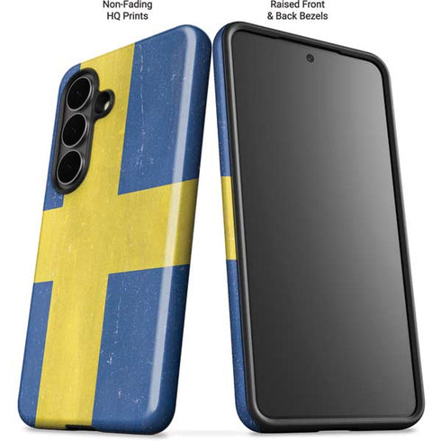 Sweden Flag Distressed Galaxy S26 Plus Impact Case