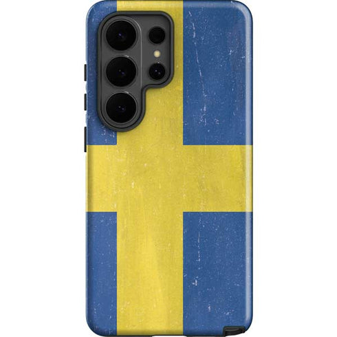 Sweden Flag Distressed Galaxy S26 Ultra Impact Case