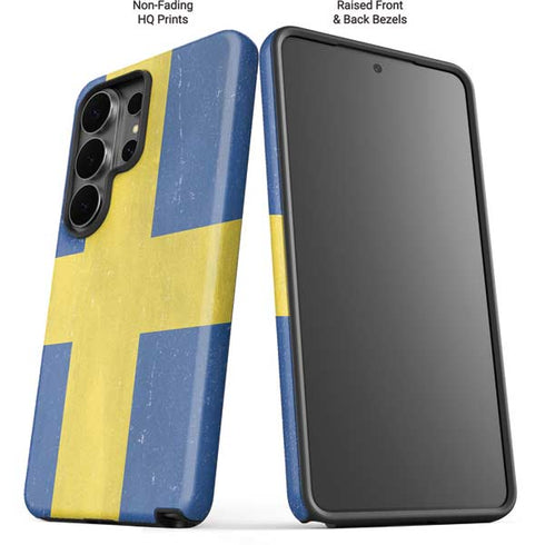 Sweden Flag Distressed Galaxy S26 Ultra Impact Case