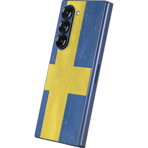 Sweden Flag Distressed Galaxy Z Fold6 Skin
